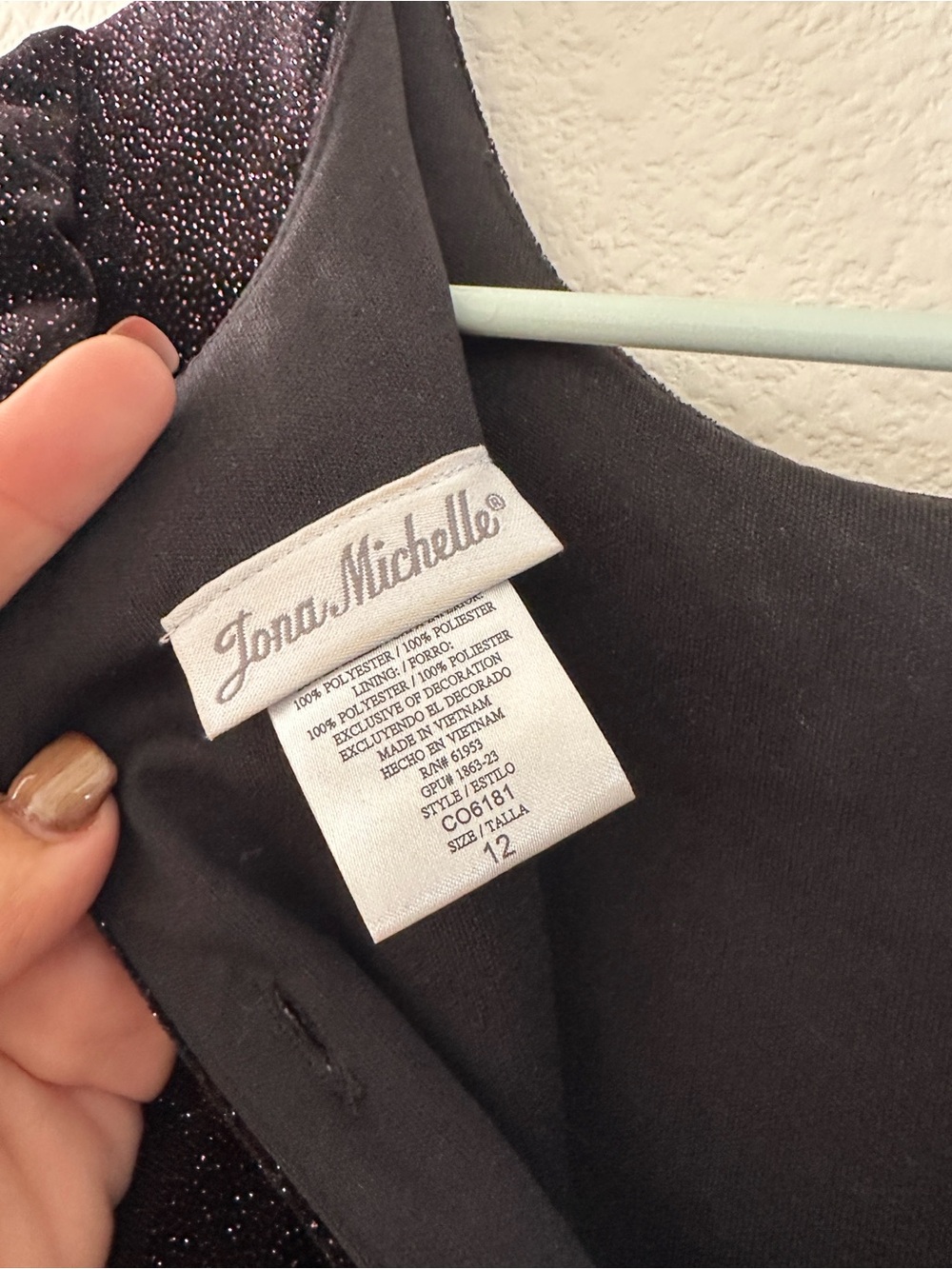 Jona Michelle Black Sparkle Bodice with Pink Tulle Bow Dress - Picture 3 of 3